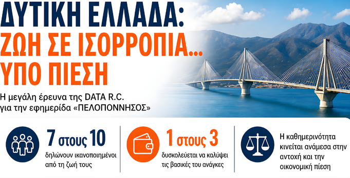 Η Έρευνα της DATA C για τις Κοινωνικοοικονομικές ανισότητες και καθημερινότητα στη Δυτική Ελλάδα